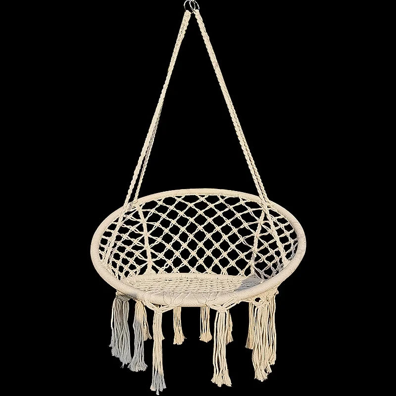 Round Hammock Chair Outdoor Indoor Dormitory Bedroom Yard for Child Adult Swinging Hanging Single Safety Chair Hammock
