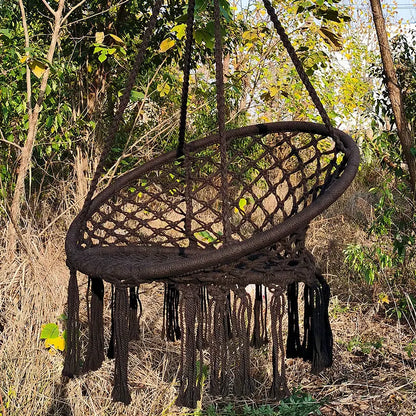 Round Hammock Chair Outdoor Indoor Dormitory Bedroom Yard for Child Adult Swinging Hanging Single Safety Chair Hammock