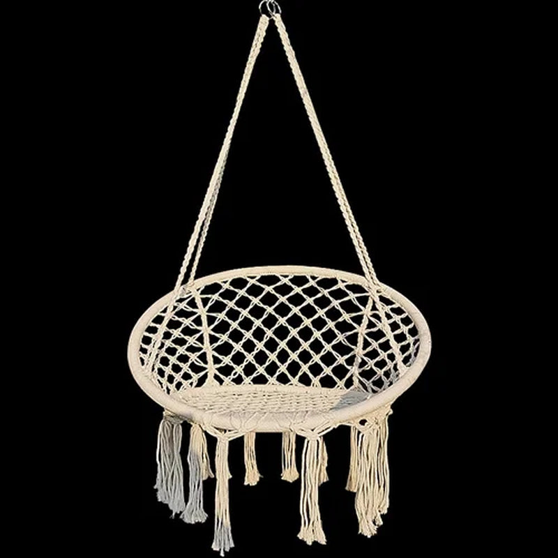 Round Hammock Chair Outdoor Indoor Dormitory Bedroom Yard for Child Adult Swinging Hanging Single Safety Chair Hammock