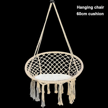 Round Hammock Chair Outdoor Indoor Dormitory Bedroom Yard for Child Adult Swinging Hanging Single Safety Chair Hammock